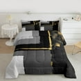 thumbnail image 2 of jejeloiu Abstract Geometric Twin Comforter Sets,Black White Bedding Set For Men Women Reversible 2-Piece, 2 of 8