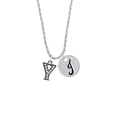 thumbnail image 2 of Delight Jewelry Black Nickeltone Crystal Initial - Y - Beaded Border - Silvertone Script Initial Disc - J - Charm Necklace, 20"+3", 2 of 4