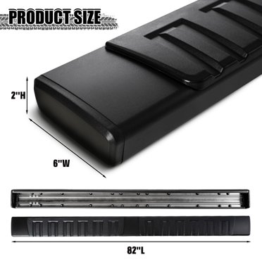 6" Nerf Bar Running Boards – 2019-2024 Silverado/Sierra Crew Cab – Black, Carbon Steel
