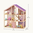 thumbnail image 6 of Tiny Land Wooden Dollhouse for Girls - 6 Rooms Wooden Doll House, DIY Pretend Doll House with 31Pcs Furniture Accessories, Creative Gift for Girl Ages 3+, Unicorn Purple, 6 of 6