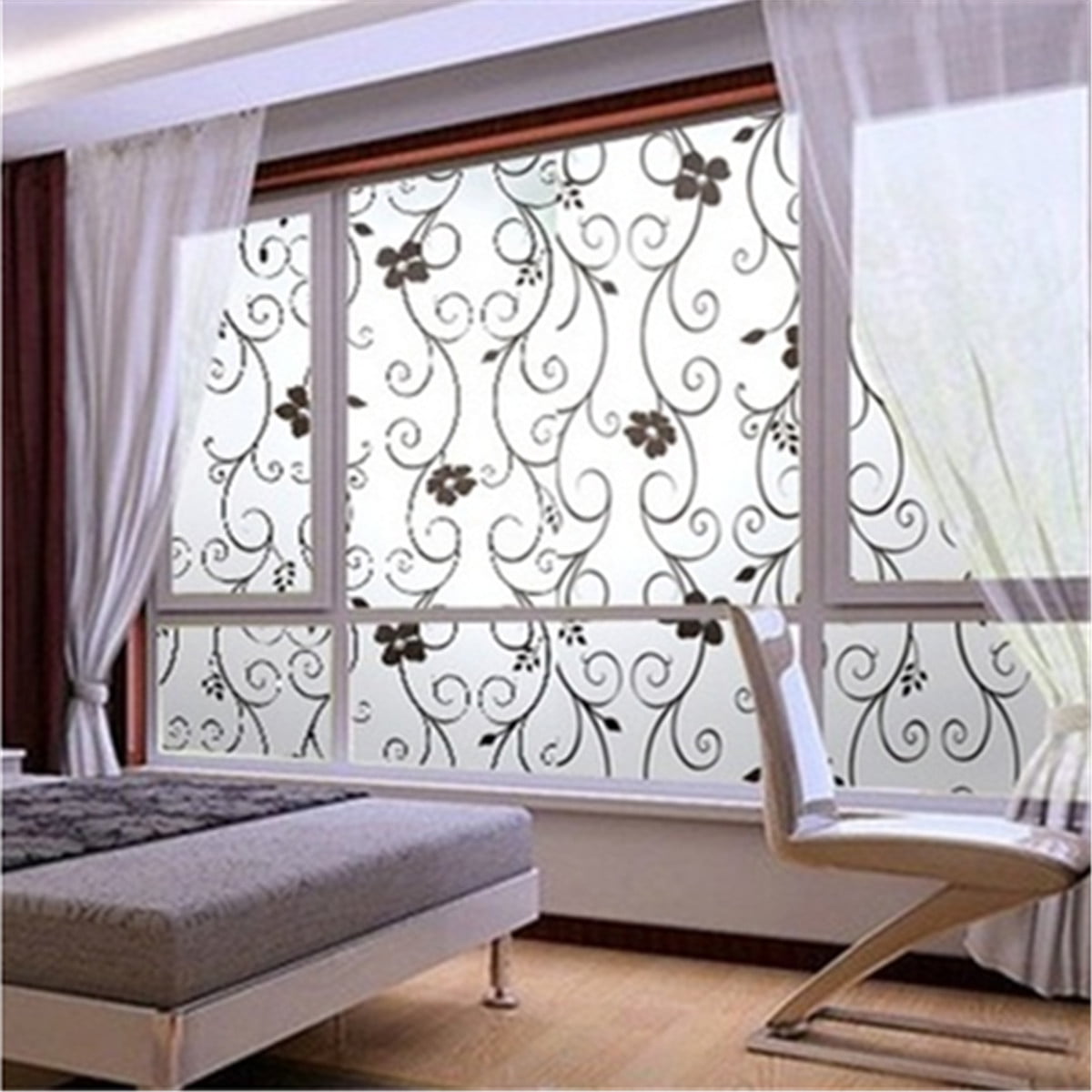 45x200cm 3D Privacy Window Glass Film Decor Home Bedroom Decal Self Adhesive NEW