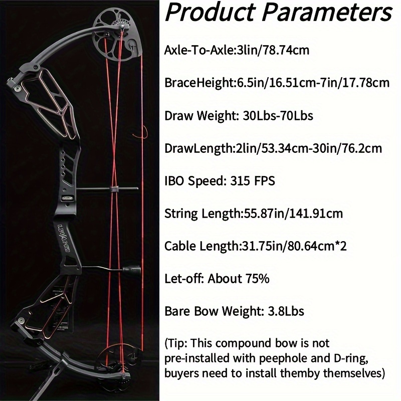 AMEYXGS Archery Compound Bow Set 30–70lbs – Adjustable Hunting & Target Shooting Bow for Adults Beginners