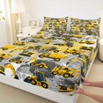thumbnail image 5 of Erosebridal Construction Site King Sheets, Excavator Bedding, Black Yellow 4-Piece (1 Flat Sheet, 1 Fitted Sheet and 2 Pillowcases), 5 of 6