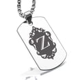 thumbnail image 1 of Stainless Steel Alphabet Letter Z initial Dog Tag Pendant Necklace, 1 of 3