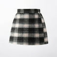 thumbnail image 3 of Girls Tweed Wool Plaid Skirts Bodycon Pencil A-Line High Waisted Mini Skirt Toddler School Uniform Skort Black, 8 Y, 3 of 3