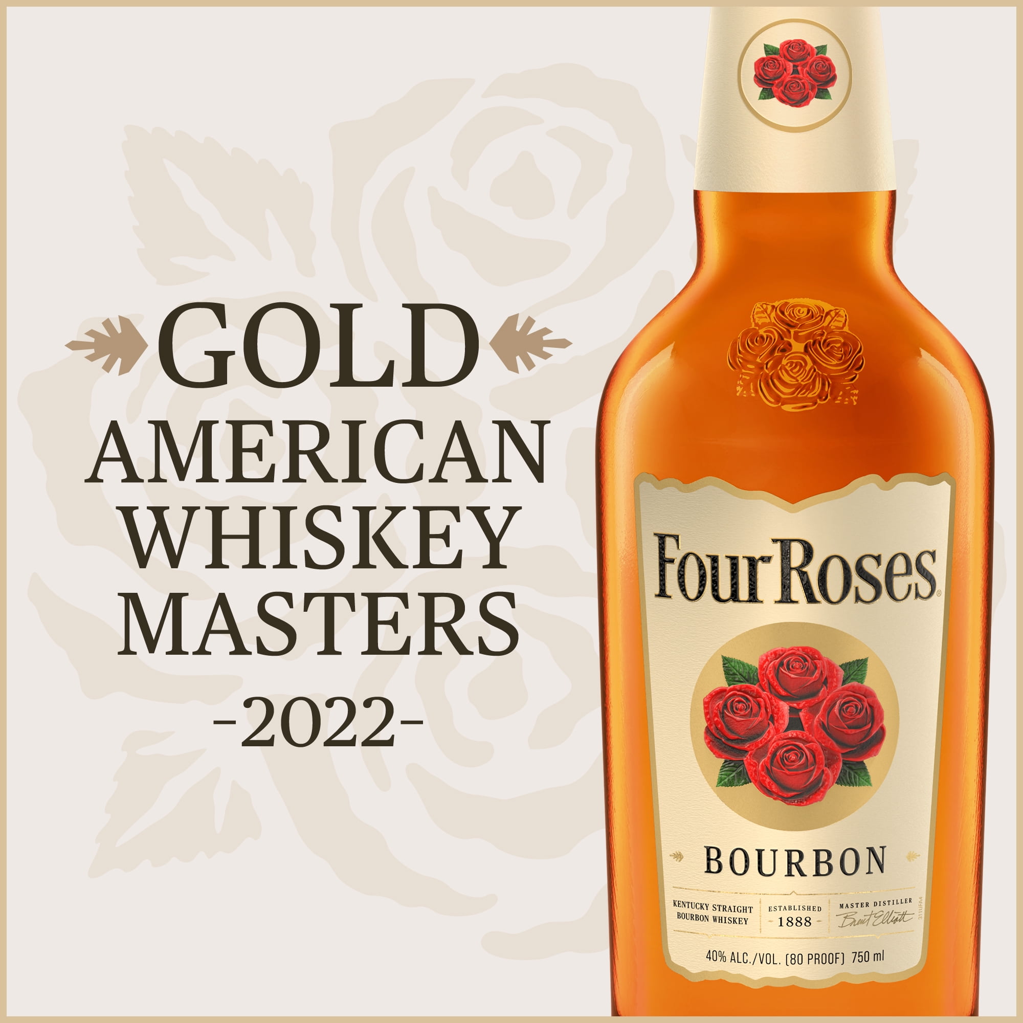 Four Roses, Kentucky Straight Bourbon Whiskey, 750ml, 40% ABV