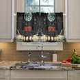 thumbnail image 2 of Yayeee Kitchen Curtains Tier Pair Light Filtering 27"x36" Rod Pocket Short Cafe Window Panel, Red Sitting on The Moon, 2 of 7