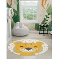 thumbnail image 3 of Unique Loom Whimsy Kids Collection Area Rug - Tommy (7' 10" Round Ivory/Yellow) Perfect For Kids Bed Room/Nursery Room/Living Room/Class Room/Play Room, 3 of 5