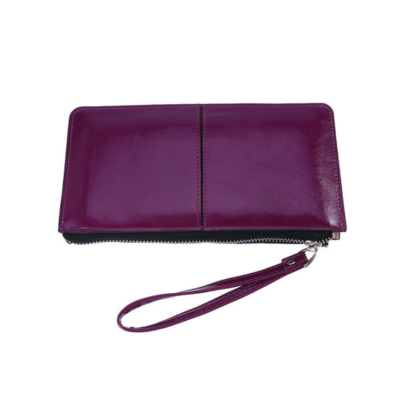 Women Wallet Zipper Buckle Clutch Purse Mobile Handbag Holder High Capacity Envelope Bag (Purple)