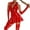 Red, variant on PMVFHDE Shiny PU Leather Bodysuit For Women Tight Fitting Party Dress Nightclub Outfit Red,M