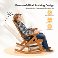 thumbnail image 2 of Ktaxon Fir Wood Rocking Chair Adjustable Backrest with Footrest 28 Inch Indoor Living Room, Teak, 2 of 9