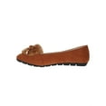 thumbnail image 2 of Victoria K Women's Soft Textured Material With Faux Fur Ornament And Gold Tip Bow Ballerina Flats, 2 of 6