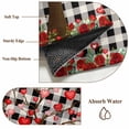 thumbnail image 6 of Area Rug for Living Room, Valentine's Day Non-Slip Indoor Large Carpet for Bedroom/Dining Room, Romantic Love Trees Red Roses Black Plaid Washable Low-Profile Rectangle Floor Runner Rugs - 4 x 6 Ft, 6 of 7