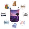 thumbnail image 4 of Honeii Lavender Field Sunset Print Laundry Hamper Basket,Baby Nursery Woven Storage Basket for Toys Bin,Pillows,Blankets,Clothes-Small, 4 of 6