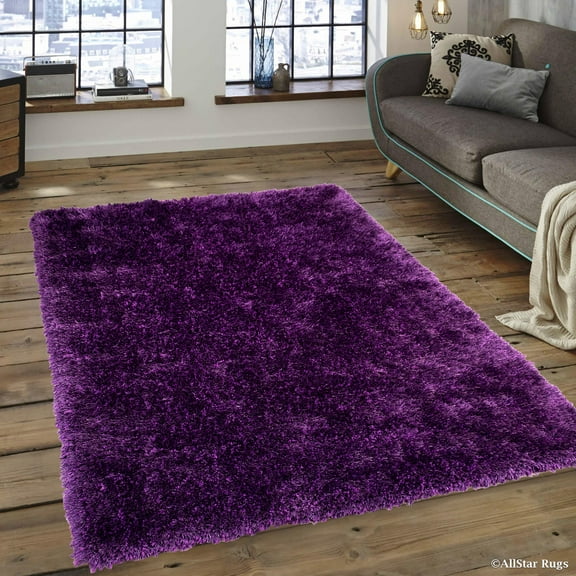 Allstar Purple High Density and High Quality High End Shaggy Area Rug. Very Soft Extra comfort (4' 11" x 7')