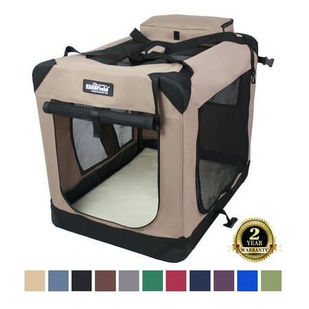 UPC: 0611901518909 | EliteField 3-Door Folding Soft Dog Crate with Carrying Bag and Fleece Bed (2 Year Warranty)  Indoor & Outdoor Pet Home