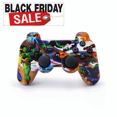 Black Friday Game Controller for PS3,Wireless Gaming Controller, Double Vibration Game Controller with Upgrade Sixaxis and High-Precision Joystick for Playstation