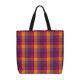 thumbnail image 1 of Easygdp Orange and Purple Plaid Bolsa Tote para Mujer, Bolso de Hombro para Trabajo, Playa, Viajes, Compras y Supermercado, 1 of 7
