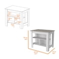 thumbnail image 4 of CoSoTower Kitchen Island Antibacterial Dozza, Three Shelves, Light Gray / White Finish, 4 of 8