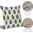 thumbnail image 4 of Black Grey Floral Pillow Covers 18x18 Set of 2 Spring Flower Leaves Print Decorative Throw Pillow Cases Outdoor Farmhouse Decoration for Sofa Couch Bed, 4 of 6