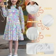 thumbnail image 6 of DISNIMO Fish Scale Dress Girls 3/4 Dresses Long Sleeve Kids Twirly Dress Girls Small Fall Dresses Children Skater Dress Kids Swing Dress Girl Casual Midi Dress Girls Fall Church Dress with Collar, 6 of 7