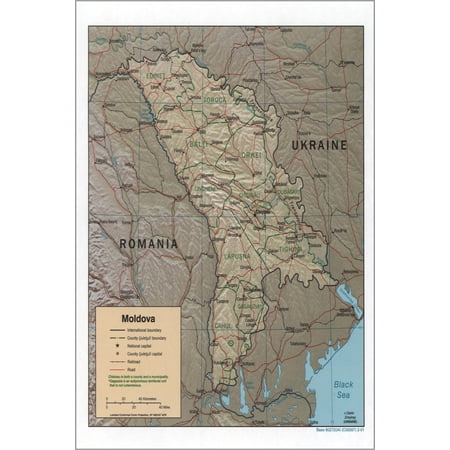 24"x36" Gallery Poster, cia map of Moldova 2001