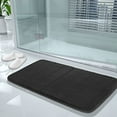 thumbnail image 5 of Hengbo Memory Foam Bathroom Mat Set Bathroom Rug Set 2 Piece Non Slip Extra Absorbent Thick Soft Dry Bathroom Mat Sets for Bathroom Washable Carpets Set 15.7x23.6+19.7x31.5 inches Black, 5 of 7