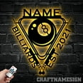 thumbnail image 3 of Craftnamesign Custom Billiards Club Metal Wall Art LED Light, Custom Snooker Player Name Sign, 3 of 5