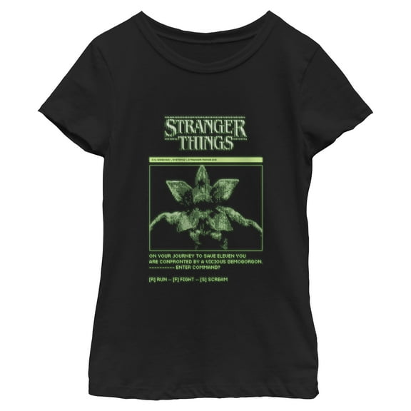 Netflix Girls' Stranger Things Demogorgon Game Interface T Shirt