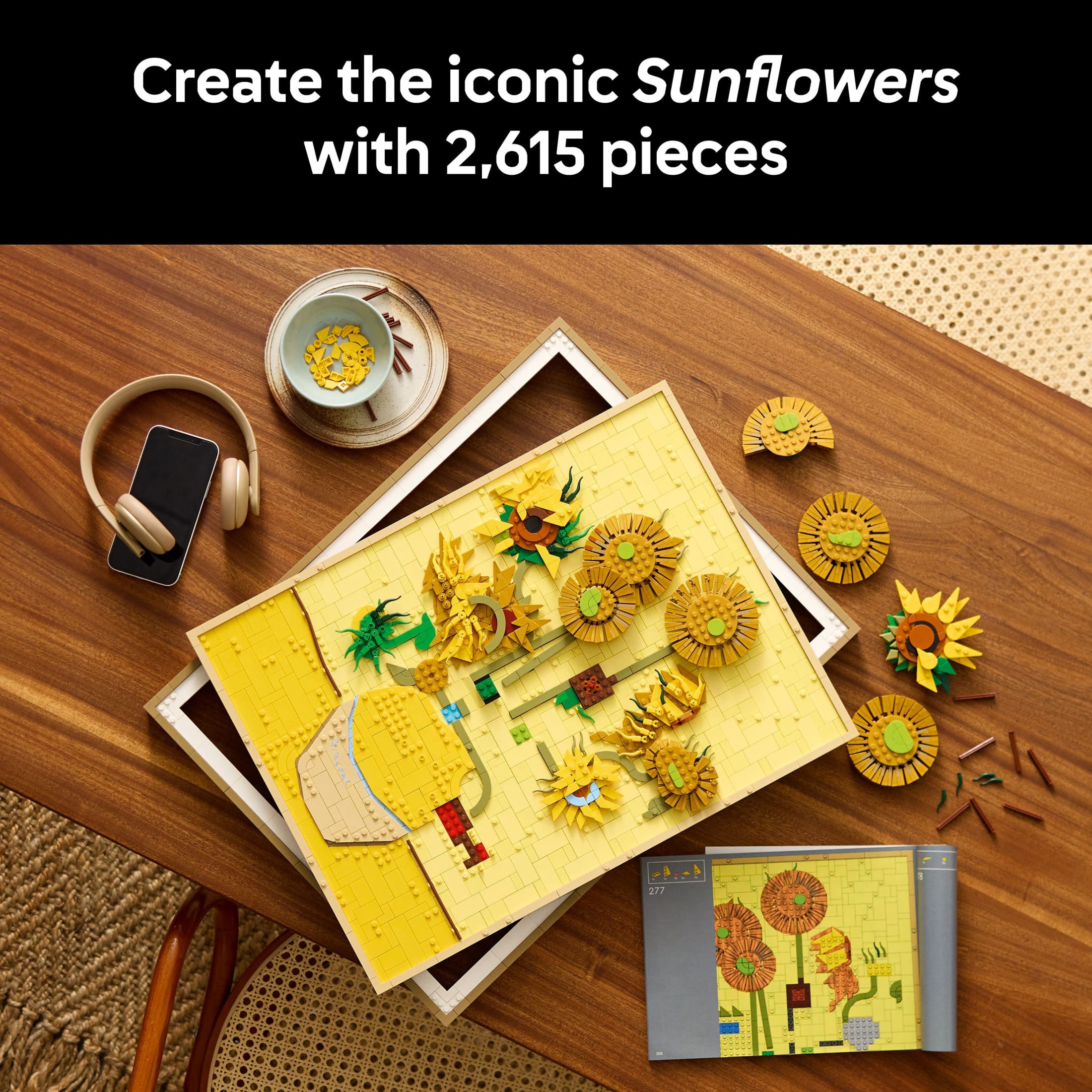 LEGO Art Vincent van Gogh Girasoles Set de Construcción para Adultos - Idea de Decoración para el Hogar - Pintura Construida con Bloques - Regalo de Cumpleaños - 31215 4