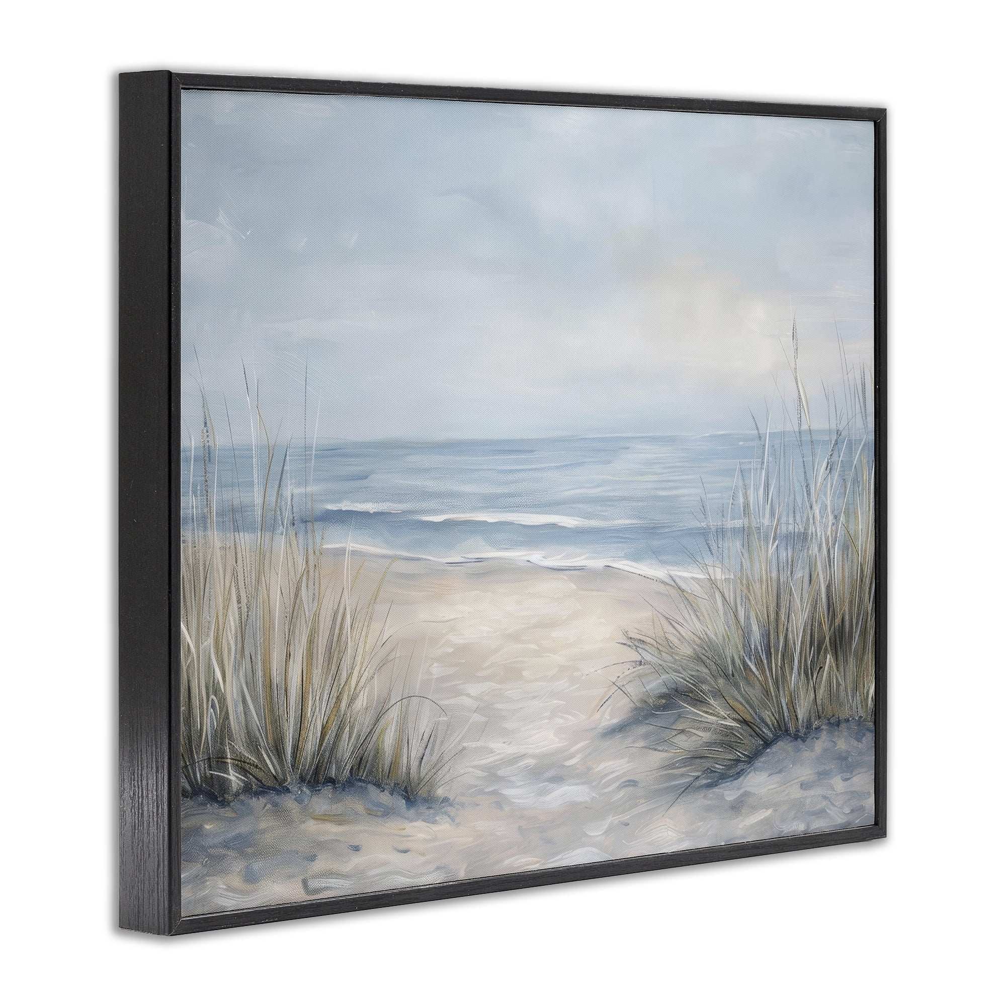 Stupell Industries To The Beach Tranquil Landscape Black Framed Giclee Art, design by Petal Prints Design