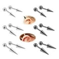 thumbnail image 2 of QQTDFG 3 Pairs/Set Stainless Steel Stud Earrings Spike Cartilage Tragus Helix Piercings-3 Pairs-Black, 2 of 9