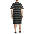 thumbnail image 3 of Terra & Sky Women's Plus Size V-Neck T-Shirt Dress with High Low Hem, 3 of 6