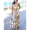 thumbnail image 3 of Women Ladies Boho Floral Maxi Dress Cocktail Party Evening Summer Beach Sundress, 3 of 3