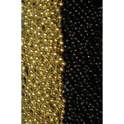 MGMB 48 Black Gold Mardi Gras Beads Steelers Tailgate Football Superbowl Party Favors