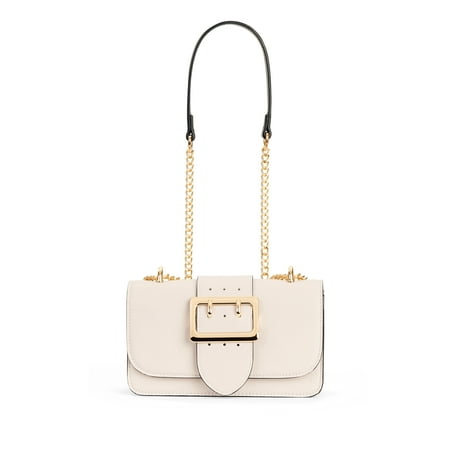 Charley Metal Buckle Chain Crossbody Bag with Gold Buckle Accent