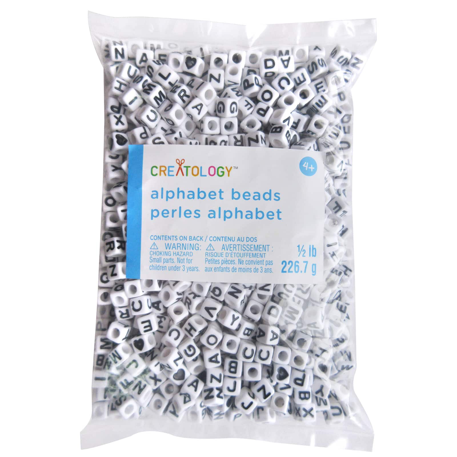 12 Pack: 1/2lb. Black Square Alphabet Beads by Creatology™, 6.5mm
