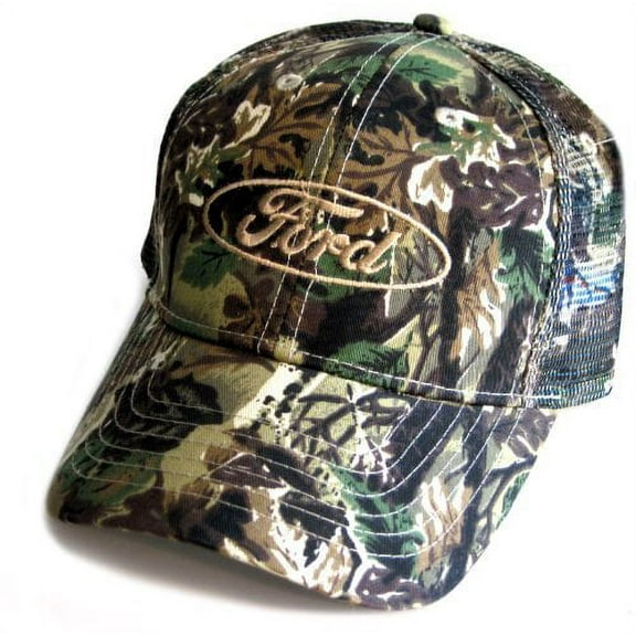 Ford Oval Camo Mesh Trucker Hat - Adult