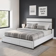 thumbnail image 6 of Kena King Size Bed-White Gray Panel Headboard-Footboard Storage Drawers, 6 of 6