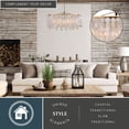 thumbnail image 3 of Elsa 5 Light Gold Brass Modern Coastal Glam Linear Chandelier Island Pendant Fixture with Capiz Shell, 3 of 12