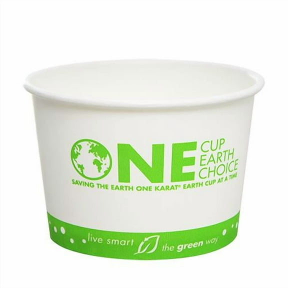 Lollicup KE-KDP16 Karat Earth Hot/Cold Paper Food Container, "One Earth" Print, 16 fl. oz. (Pack of 500)
