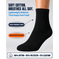 thumbnail image 4 of Special Essentials 6 Pairs Women's Non-Binding Diabetic & Circulator Ankle Socks - Comfortably Soft, Moisture-Wicking Cotton Black, 4 of 7