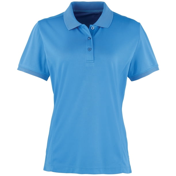 Premier- Polo de manga corta Coolchecker para mujer (Zafiro)
