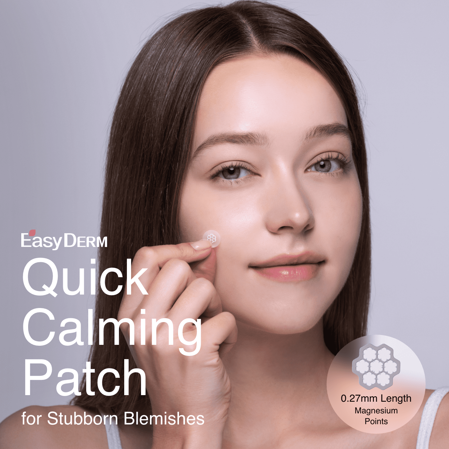 Easyderm Quick Calming Magnesium Hydrocolloid Acne Spot Patches with Cica Ampoule, 20 Count