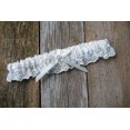 thumbnail image 3 of Ivory Wedding Bridal Garter with Rhinestone Satin Bow and lace for Brides, 3 of 4