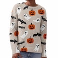 thumbnail image 4 of Halloween Sweaters For Women Autumn Winter Halloween Printed Pullover Top Long Sleeve Crewneck Oversized Sweatshirt High-Quality Looped Pile Fabric Perfect For Casual Daily Outfits Women Sweaters, 4 of 9