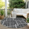 thumbnail image 6 of Addison Rugs Chantille Indoor/Outdoor Transitional Geometric Charcoal Washable Round Rug, 8' x 8', 6 of 6