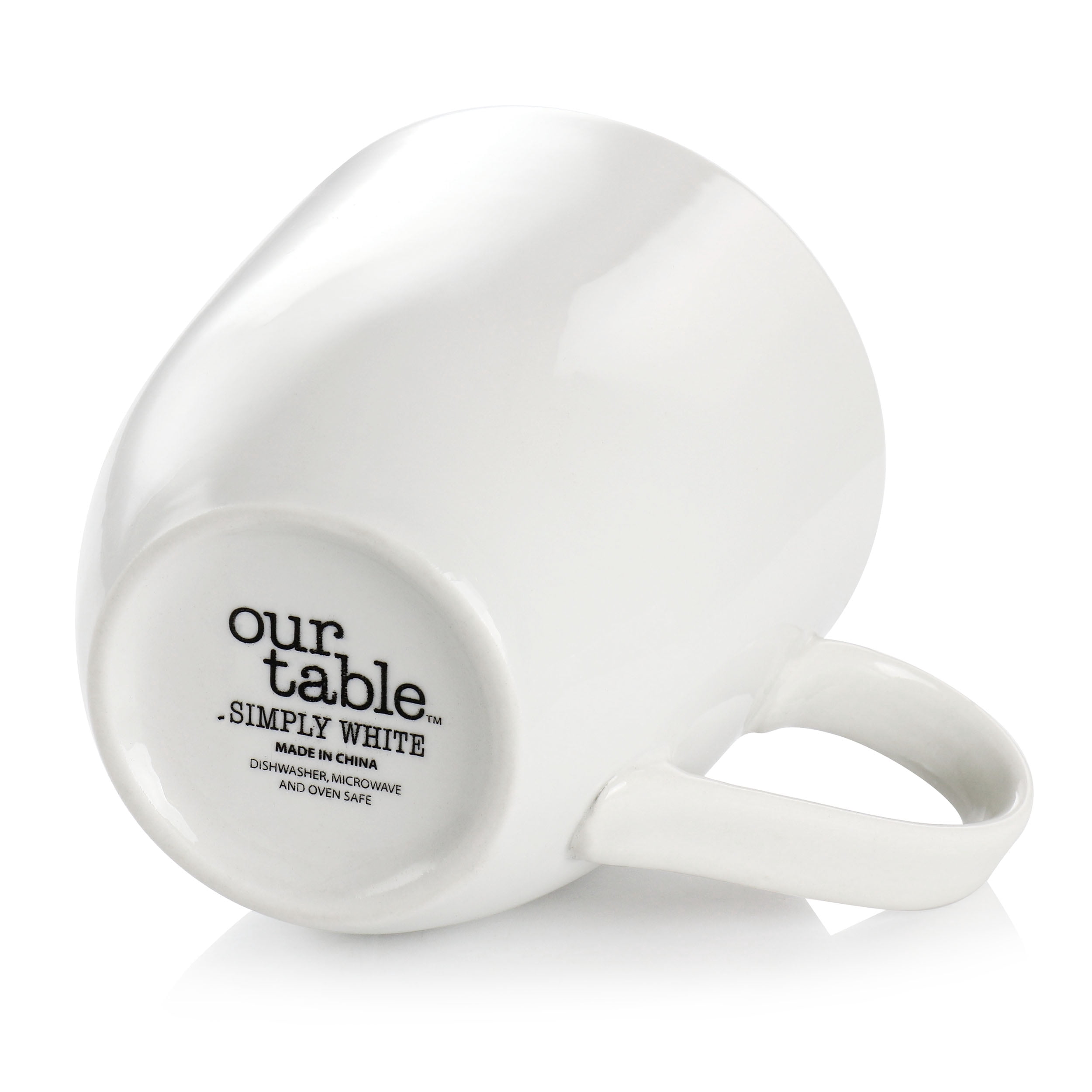 Our Table Simple White 6 Piece Fine Ceramic 16.65oz Mug Set in White