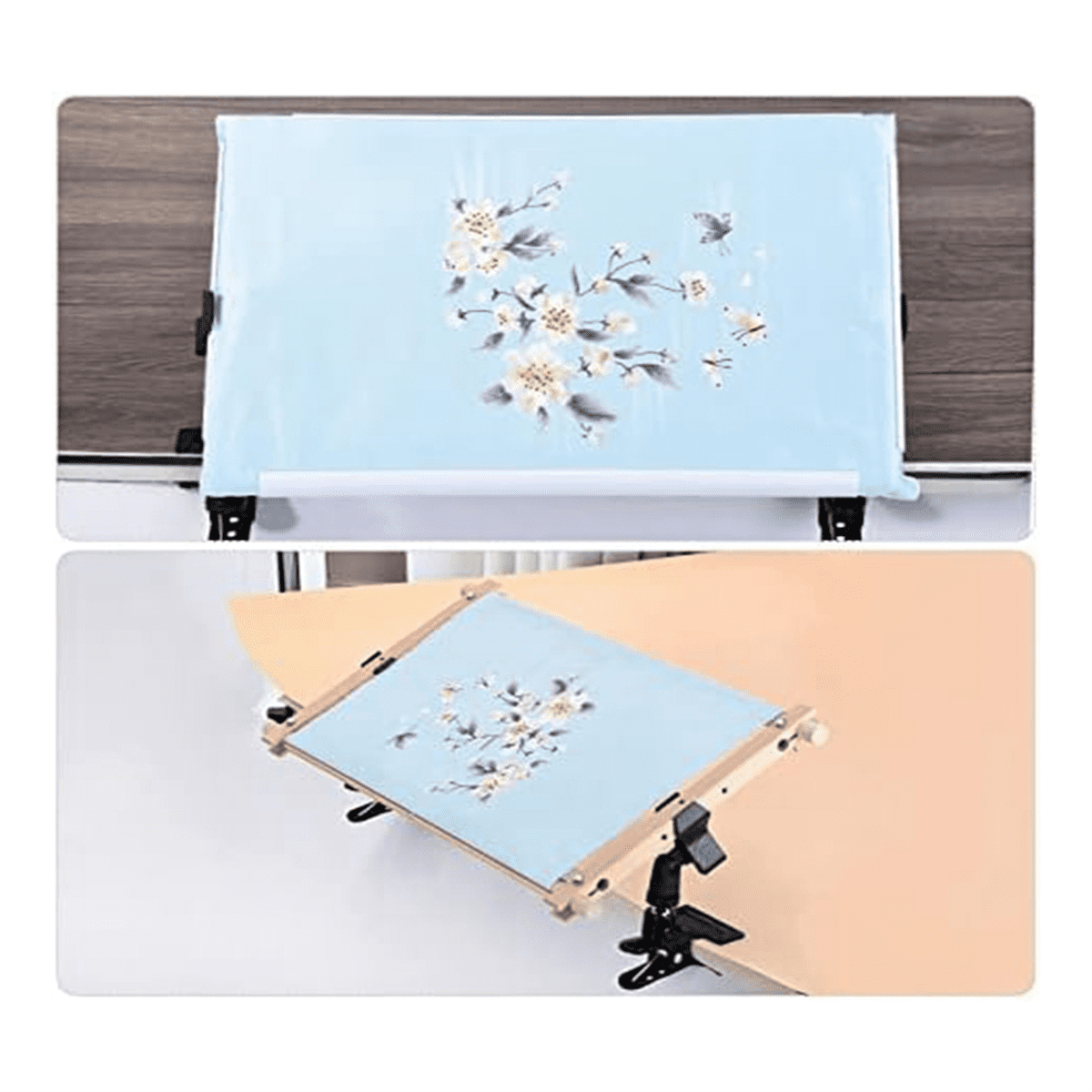 Embroidery Hoop Clip, 360° Swivel Adjustable Table Clip, Crossstitch Clip Opening Up to 4.03 cm, for Needle Sewing, 4PCS