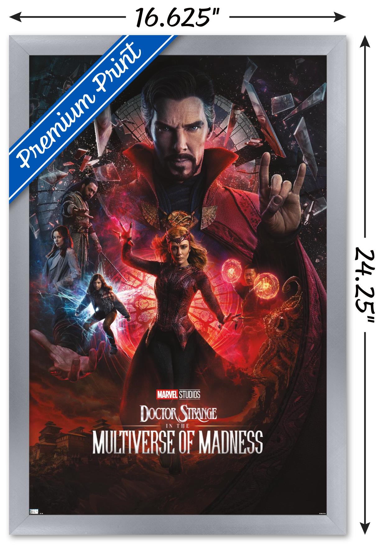 Marvel Doctor Strange in the Multiverse of Madness - One Sheet Variant Wall Poster, 14.725" x 22.375" Framed